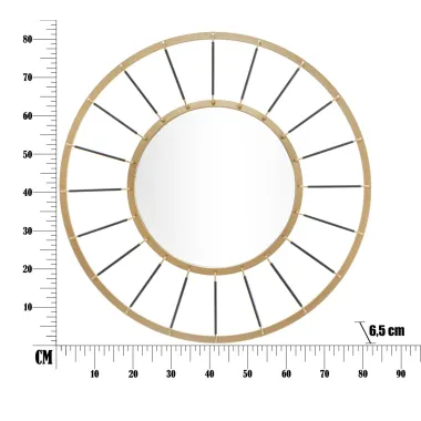 Lustro ścienne GLAM DARK Ø 81x6,5 cm (wymiar lustra Ø 41,5 cm)